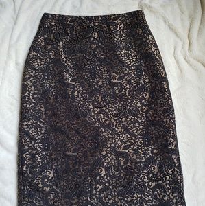 Black and Gold Pencil Skirt